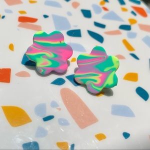 Neon Flower Earrings